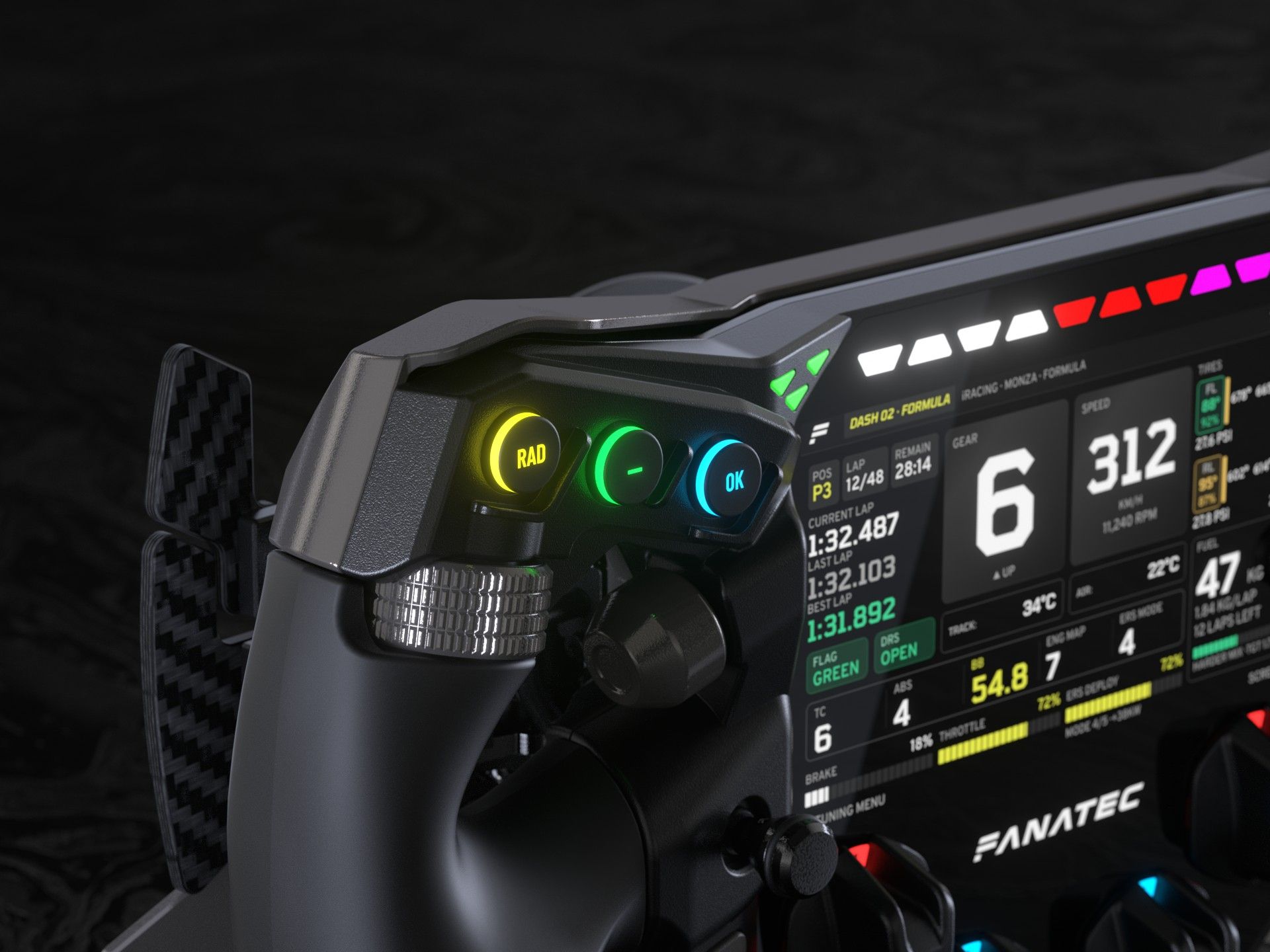 Fanatec Project Obsidian: a New Sim Racing Wheel With a 5 Colour Display, Coming 2027 Fanatec Project Obsidian is a new steering wheel with a 5-inch colour display, SimHub support and console telemetry over Wi-Fi, coming in 2027.