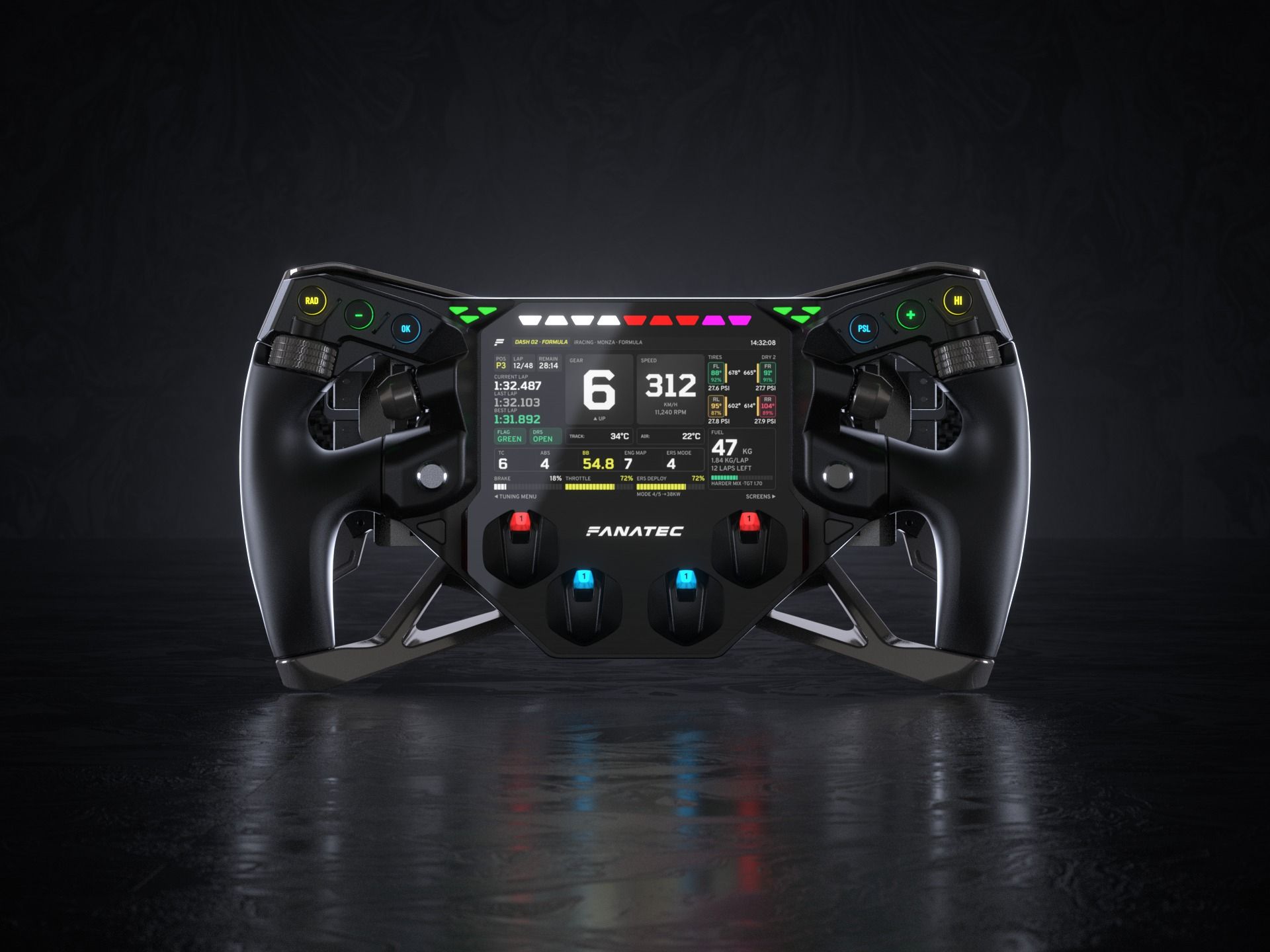 Fanatec Project Obsidian: a New Sim Racing Wheel With a 5 Colour Display, Coming 2027 Fanatec Project Obsidian is a new steering wheel with a 5-inch colour display, SimHub support and console telemetry over Wi-Fi, coming in 2027.