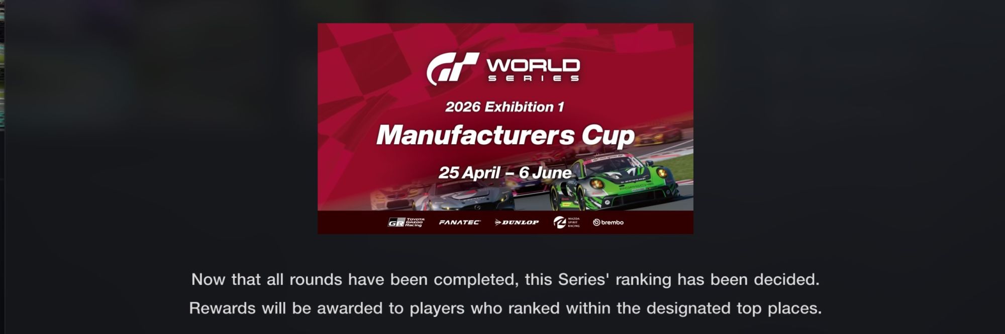 2026 Manufacturers Cup results!